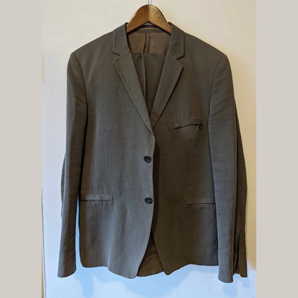 PHILIPPE DUBUC - Green zipped cuff suit - Sz 44 Pants Sz 36 - Picture 2 of 15